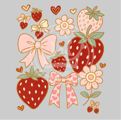 Strawberries DTF transfer