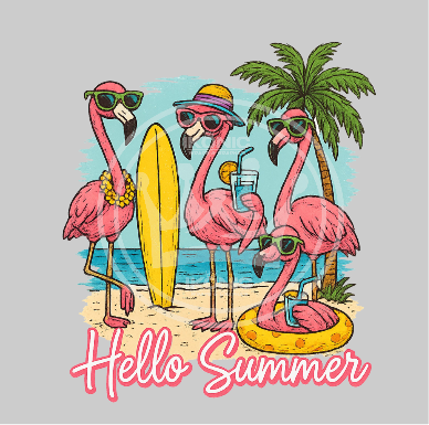 Flamingo Summer DTF transfer