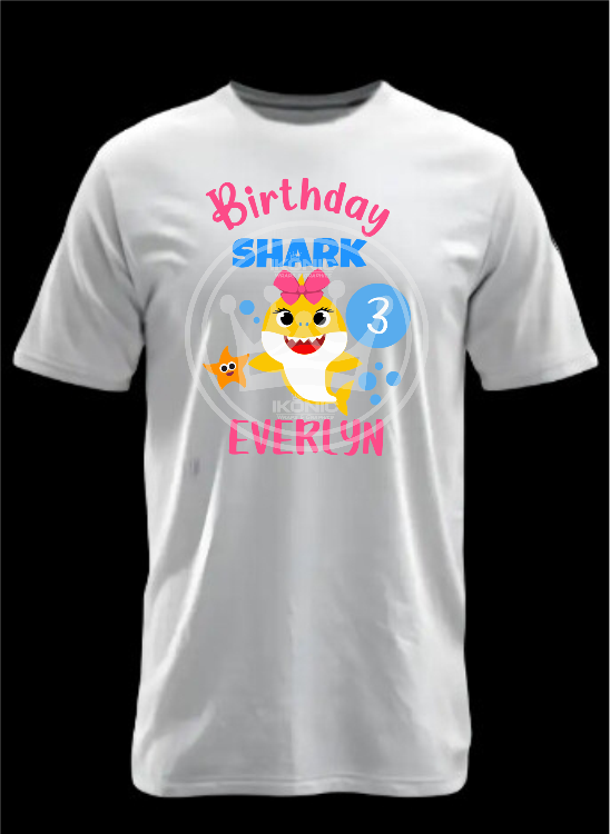 Bby Shark custom Birthday DTF Transfer