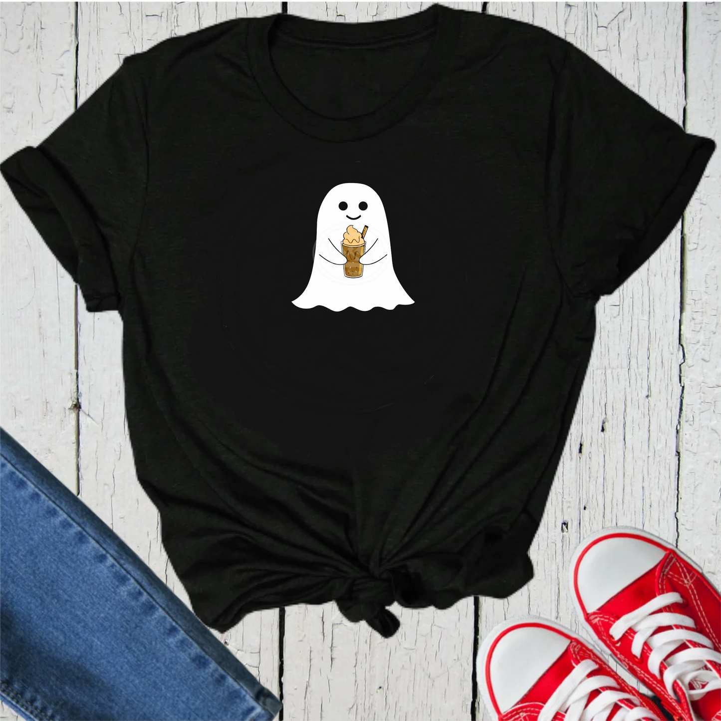 Ghost with Coffe  DTF transfer