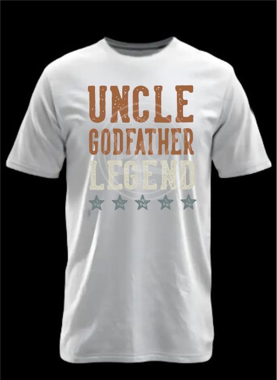 Uncle, Godfather, Legend DTF transfer