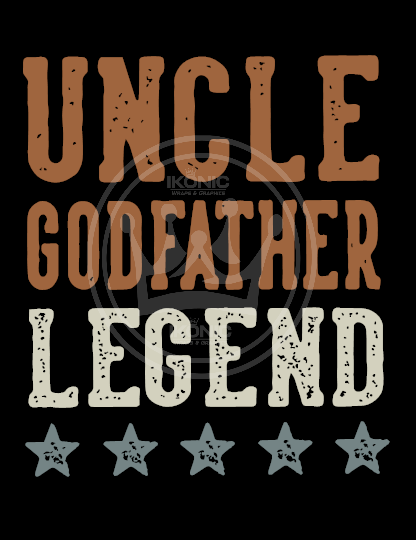 Uncle, Godfather, Legend DTF transfer