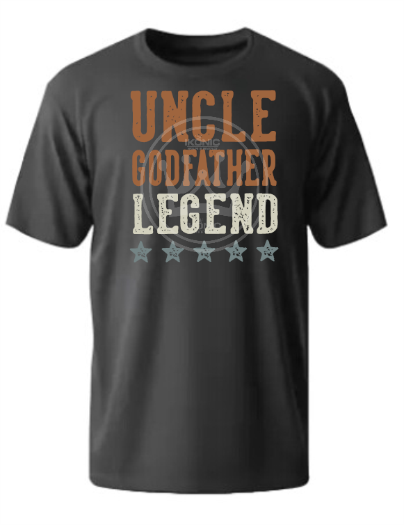 Uncle, Godfather, Legend DTF transfer